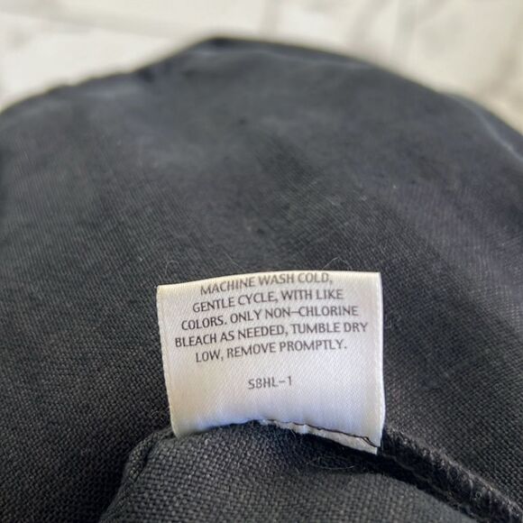 Eileen Fisher Wide Leg Cropped Pants 100% Irish Linen Black Size M - Picture 12 of 12